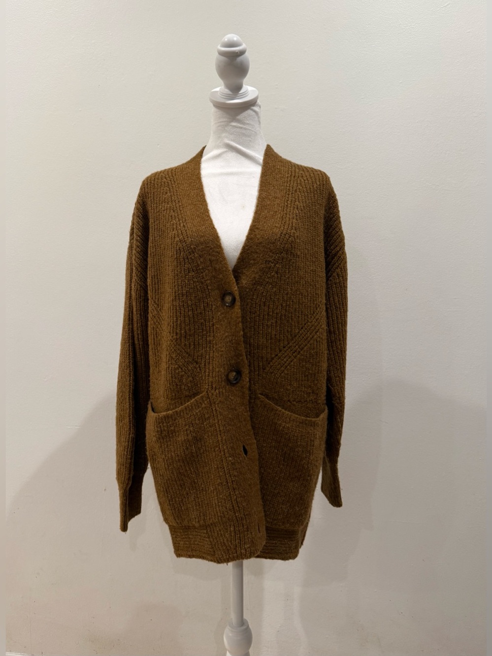 Maria Cher Brown Oversized Knit Cardigan
